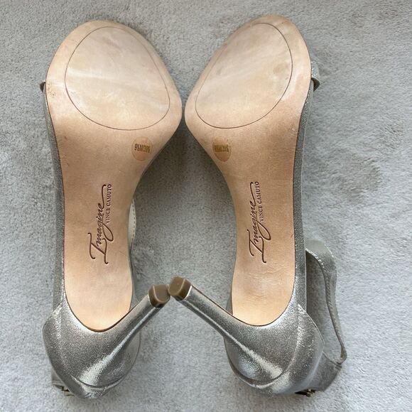 Vince Camuto Imagine Phoebe Metallic Gold Slim Heel Strappy Sandal Women 9.5 M - Picture 14 of 16